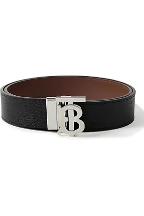 Burberry Check and Leather Reversible TB Belt , Size: 95
