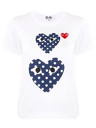 Comme des Garçons Play Men's Polka Dot Logo T-Shirt - White - Size Medium