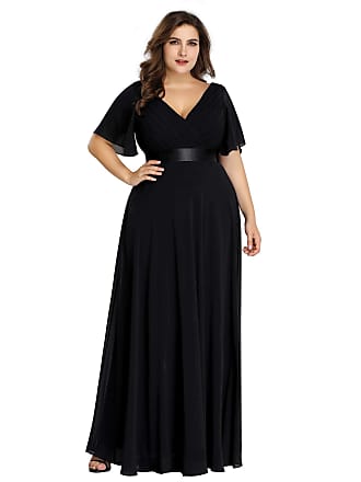 Ever-pretty Womens Wedding Guest Dresses Long Dresses for Women Formal Dresses Plus Size Black US20