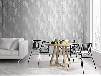 Graham & Brown Milan Geo Silver and Grey Wallpaper