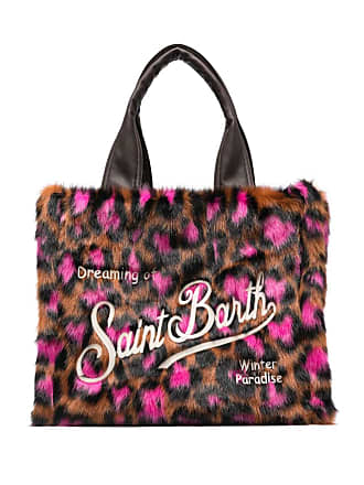 Mc2 Saint Barth Leopard Print Beach Bag In Neutrals
