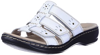 Clarks Womens Leisa Spring Sandal, White Leather, 6 UK