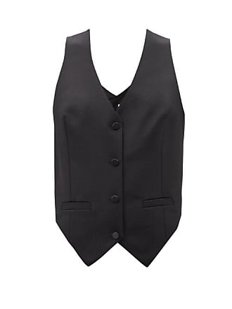 scoop neck waistcoat black