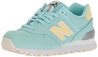 New Balance Womens 574 V1 Miami Palms Sneaker, Ozone Blue Glo/Pollen, 5.5