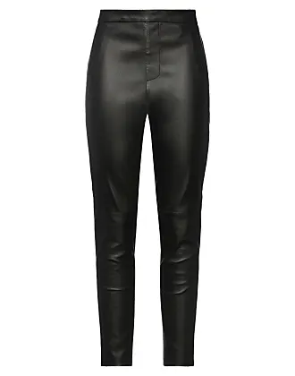 Balmain Zip-Detailed Low-Rise Black Biker Leather Skinny Pants 40 FR / 8  U.S NEW