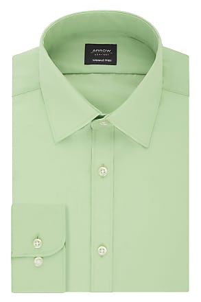 18.5 34/35 Arrow Mens Regular-Fit Wrinkle-Resistant Poplin Dress Shirt 