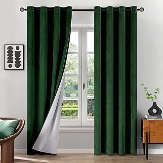 1 Stück Vorhang Matcha-Grün Thermisch isoliert Fenster & Goldfolie