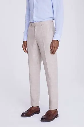 Slim Fit Navy Matte Linen Trousers