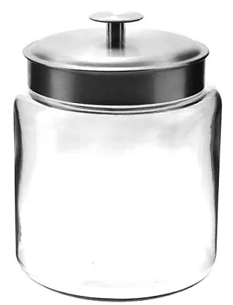 Anchor Hocking 2 Gallon Montana Glass Jar with Lid (2 piece, black metal,  dishwasher safe)