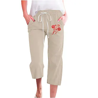 Calça cargo feminina com vários bolsos com cordão elástico na cintura calça  solta primavera outono feminina casual, Caqui, P