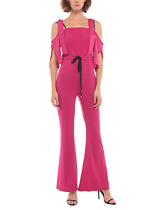 Pinko Baumwolle Gerüschter Playsuit in Pink Damen Bekleidung Jumpsuits und Overalls Playsuits 