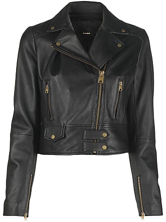 PINKO Cropped Leather Biker Jacket - Farfetch