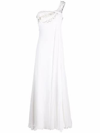 LouLou sequin-embellished empire gown - women - Polyester/glass/Silk - S - White