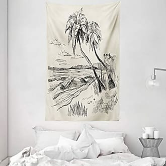Tropisch Wandteppich und Tagesdecke Grunge Palmen Kunst Druck