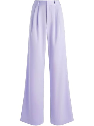 Alice & Olivia Conry pleated flared-leg trousers - women - Triacetate/Polyester - 10 - Purple