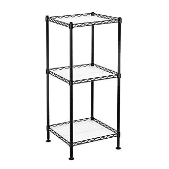 SONGMICS Bathroom Shelf, Storage Rack for Small Space, Total Load Capacity  220 lb, 11.8 x 11.8 x 48.6 Inches, with 5 PP Sheets, Removable Hooks