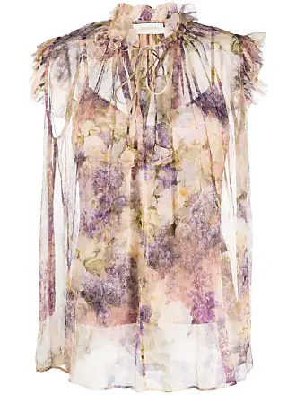 ZIMMERMANN floral-print ramie blouse - Neutrals