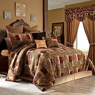 Luxurious Black Gold Jacquard 24 pcs Comforter Sheets Window Cal King Queen Set 