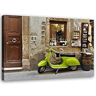 Feeby Leinwandbild Druckbild moderne Wanddekoration Toscana Motorroller 
