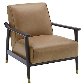 rivet leather low arm accent chair