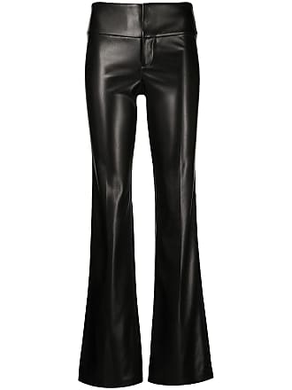 Alice & Olivia Olivia vegan leather flared trousers - women - Polyurethane - 10 - Black