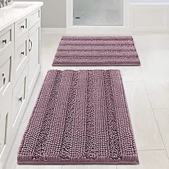 Ultra Soft Texture Chenille Plush Bath Rugs Floor Mats, Hand