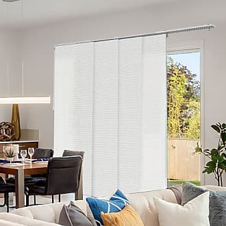 Chicology Room Divider Vertical Patio, Sliding Glass Door Blinds, W:46-86 x H: Up to-96 inches, Snow-Bound (Solar)