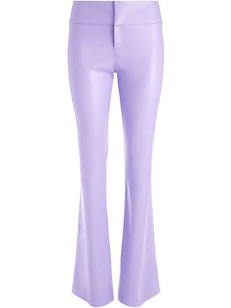 Alice & Olivia Olivia bootcut vegan leather trousers - women - Polyurethane - 10 - Purple