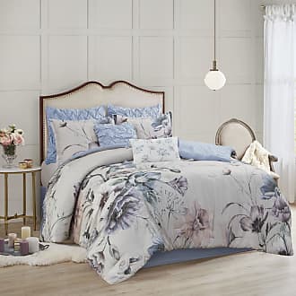 Mariana Multi 7 Piece Bed Skirt Hypoallergenic Cal King Madison Park Cotton Comforter Floral Watercolor Print All Season Soft Set 104x92 Matching Sham Decorative Pillow 