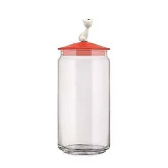 Barattolo da cucina GIANNI 1,4 l, coperchio bianco, vetro, Alessi