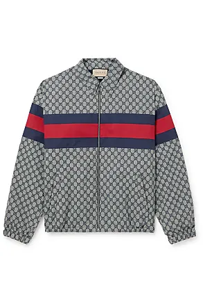 GUCCI Logo-Jacquard Wool-Blend Fleece and Shell Half-Zip Track