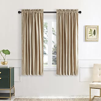 Umi Foil Printed Golden Line Blackout Curtains Thermal Insulated Window Eyelet Curtains Bedroom Curtains for Living Room 55 x 54 Inch Beige 2 Panels Brand 