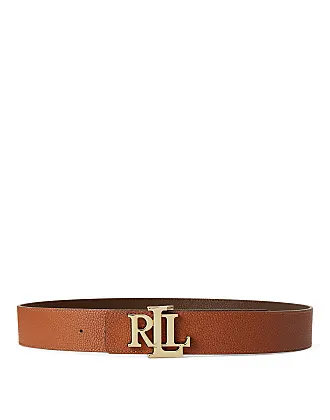 Ralph Lauren Purple Label logo-plaque leather belt - Brown
