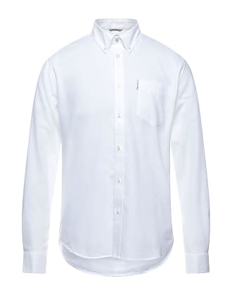 Hommes Ben Sherman Manches Longues Boutons Col Oxford Chemise 48578-Blanc