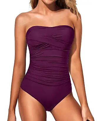 Holipick Women Tummy Control One Piece Swimsuits Strapless