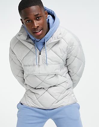 Topman quilted funnel neck jacket in gray - GRAY-Grey