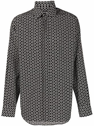 Tom Ford patterned button-up shirt - men - Cupro/Cotton - 38 - Black