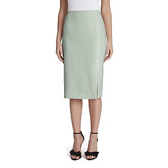 Tahari by ASL Womens Pencil Skirt with Slit, Silver Sage, 4