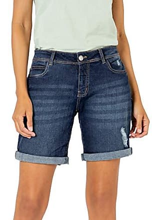 Sublevel Damen Stretch Jeans Bermuda-Shorts im Used-Look 