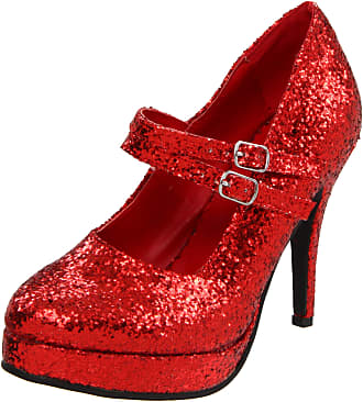 Ellie Shoes Womens 421-Jane-G Maryjane Pump,Red Glitter,12 M US