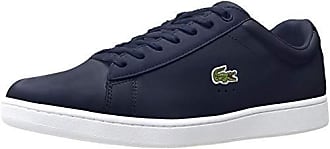 lacoste navy leather trainers