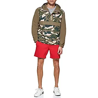 Tommy Hilfiger Men's Lightweight Taslan Hooded Popover Windbreaker Jacket,  White/Navy Color Block, X-Large : : Clothing, Shoes & Accessories