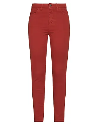 Plain Straight Leg Red Women's Jeans (Women's)