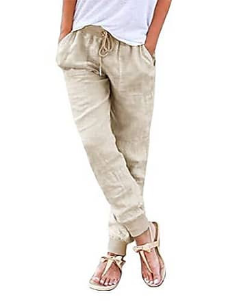 ORANDESIGNE Femme Pantalon Casual Ceinture Taille Élastiquée Jogging Pantalon Longueur Pants