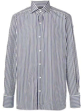 Tom Ford striped long-sleeve shirt - men - Cotton - 42 - Blue