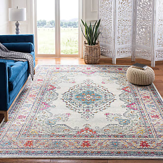 Fuchsia SAFAVIEH Watercolor Collection WTC669F Boho Chic Medallion Non-Shedding Living Room Entryway Foyer Hallway Bedroom Runner 2'3 x 8' Ivory