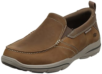 Skechers Braver Rayland Slip-on Loafer in Dark Brown Leather Save 18% for Men Mens Slip-on shoes Skechers Slip-on shoes Black 