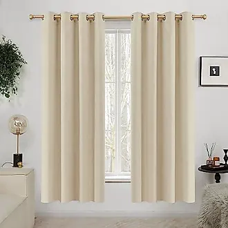 Deconovo Set of 2 100% Blackout Curtains Faux Linen Drapes