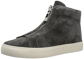 Frye Womens Lena Zip HIGH Fashion Sneaker, Charcoal Soft Oiled Suede, 7 M US