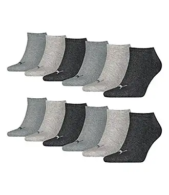 PUMA Clyde Lot de 12 paires de chaussettes de sport unisexes pour homme et  femme 35-38 39-42 43-46 47-49 Noir Blanc Gris Bleu
